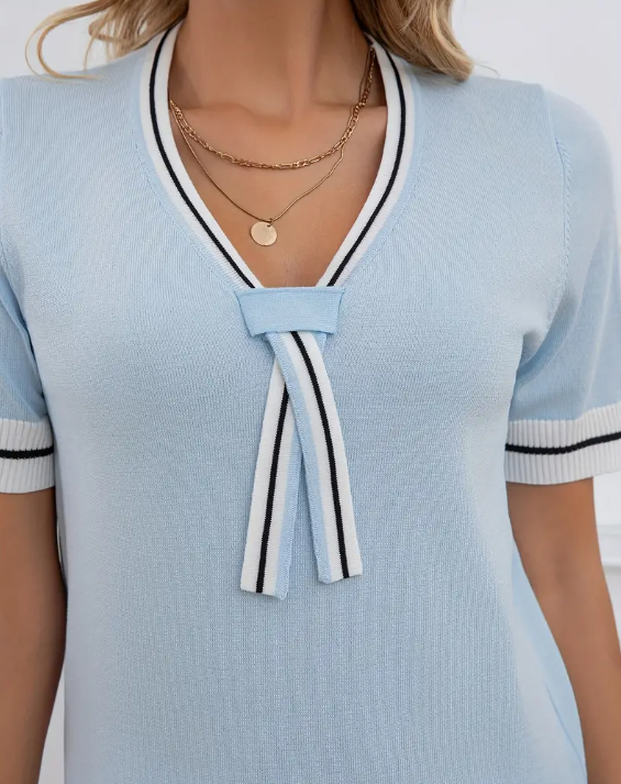 Women's V-Color Block Chic Blouse