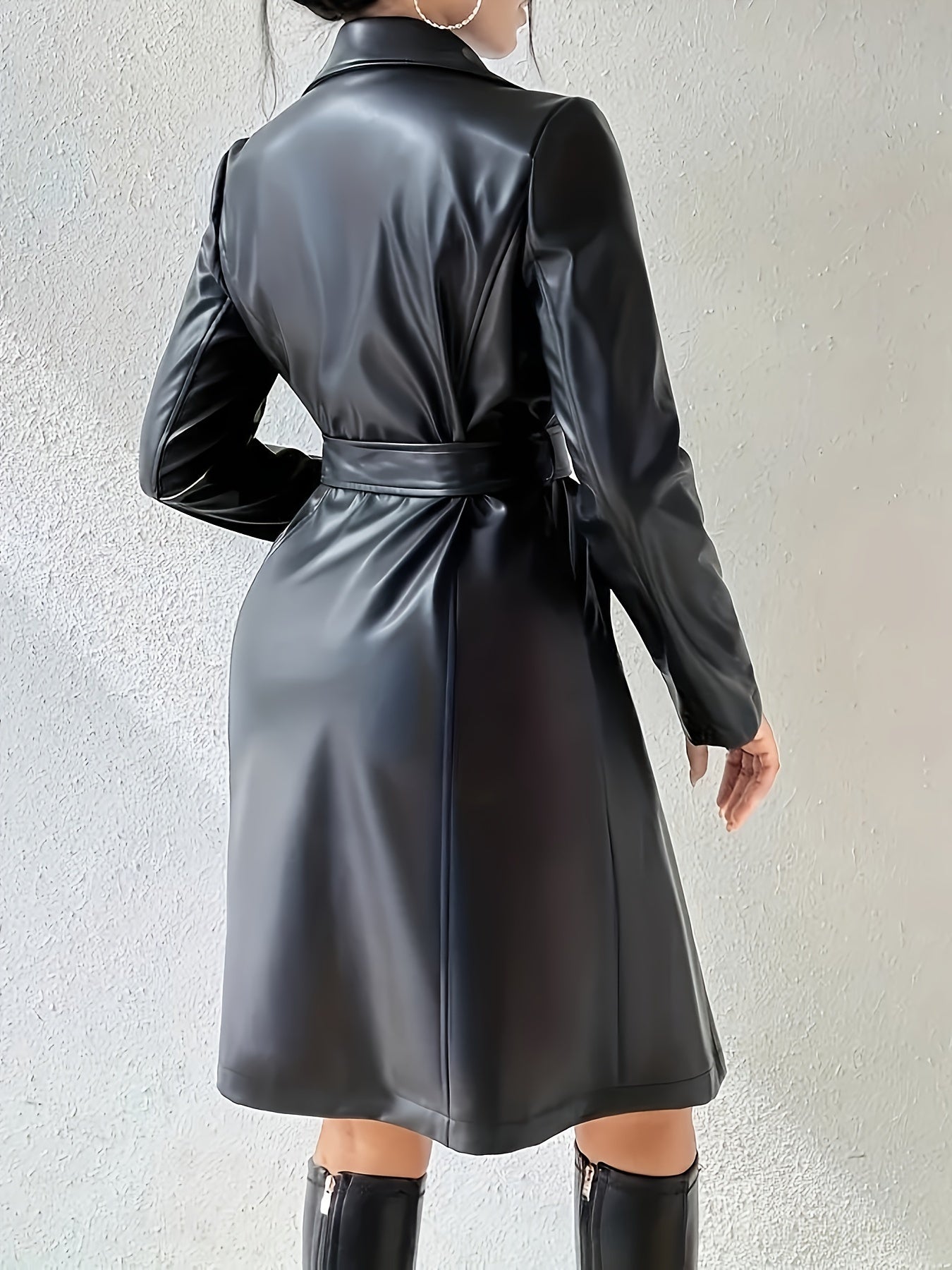 Chic Brown PU Leather Jacket for Women