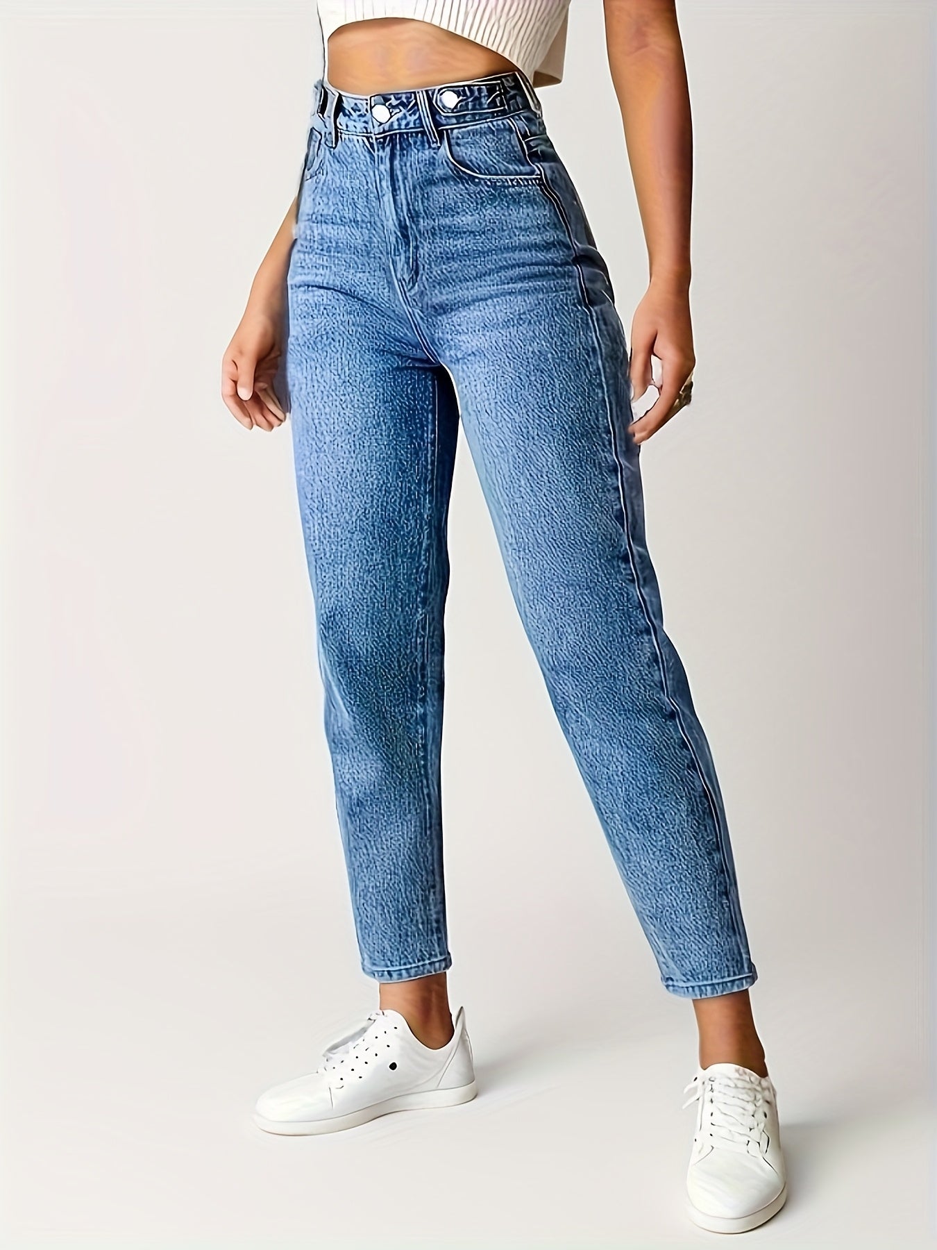 Women's High-Waisted Cropped Jeans