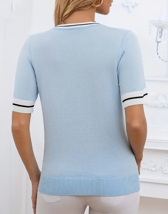 Women's V-Color Block Chic Blouse