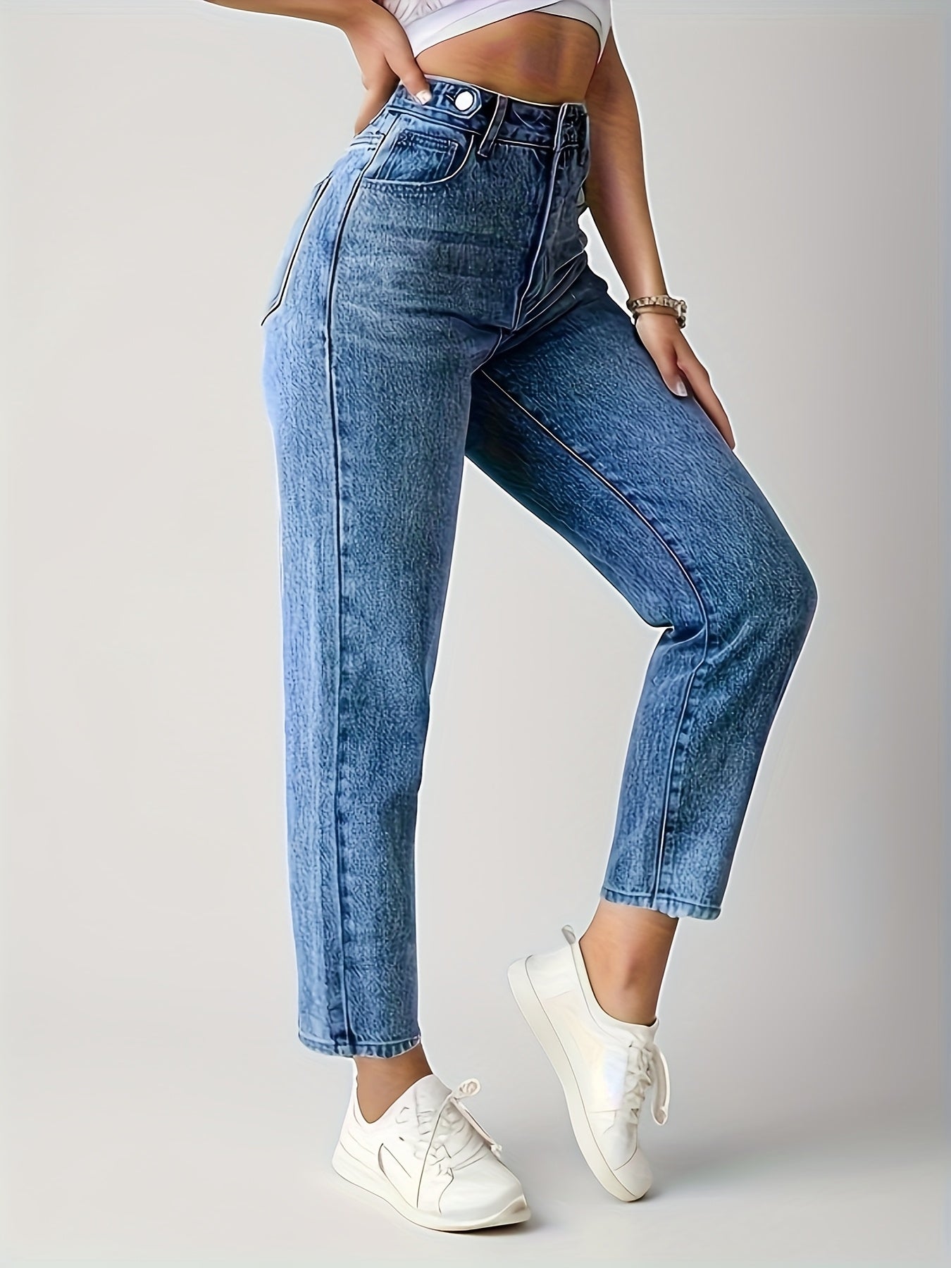 Women's High-Waisted Cropped Jeans