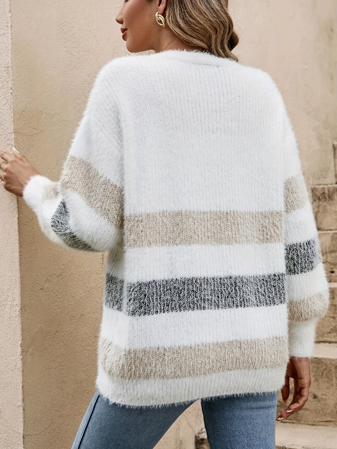 Chic Women's French Stripe Cardigan