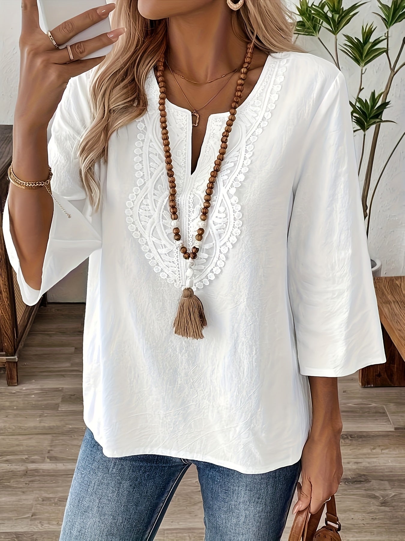 Elegant Bohemian Lace Blouse