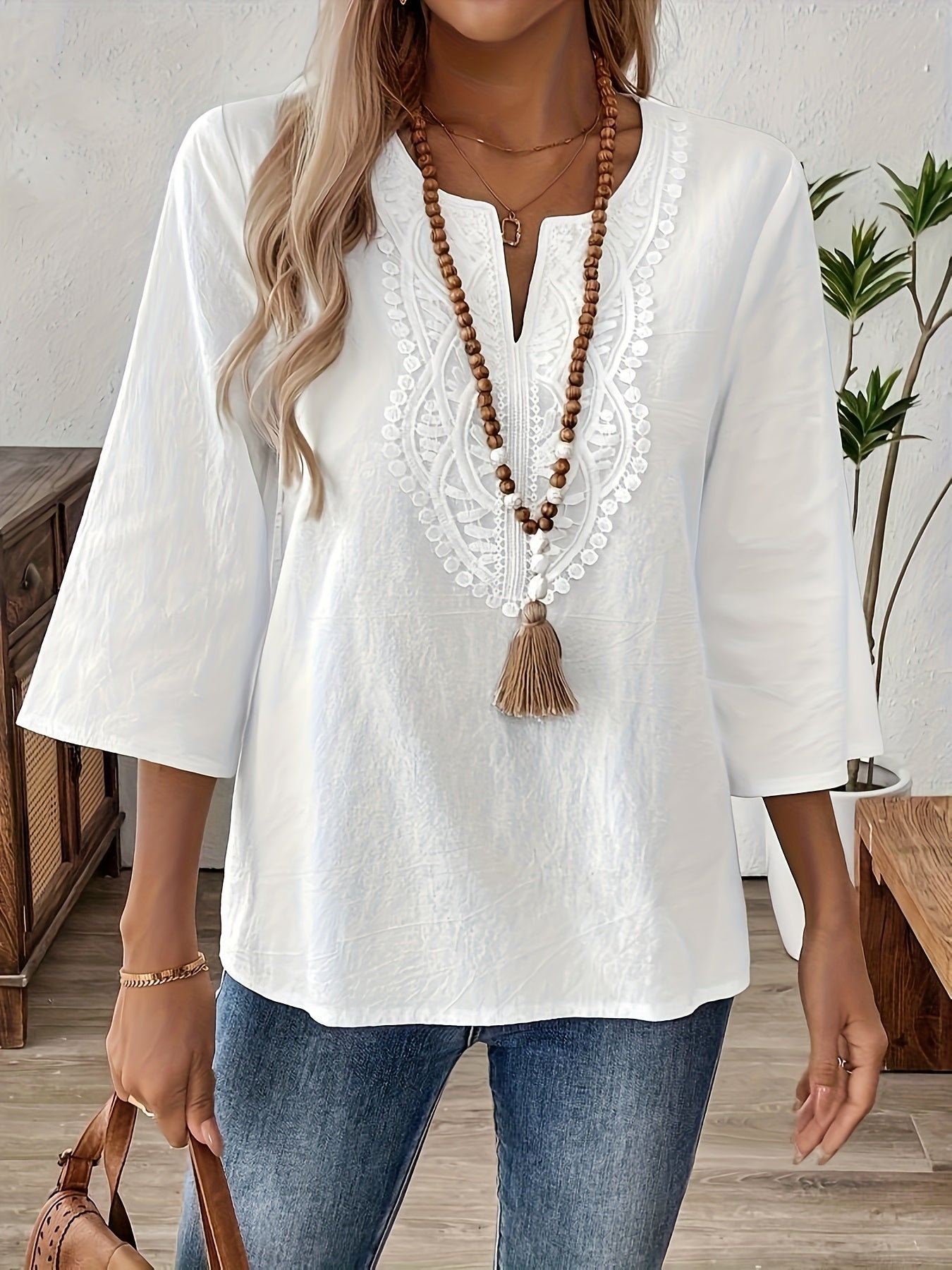 Elegant Bohemian Lace Blouse