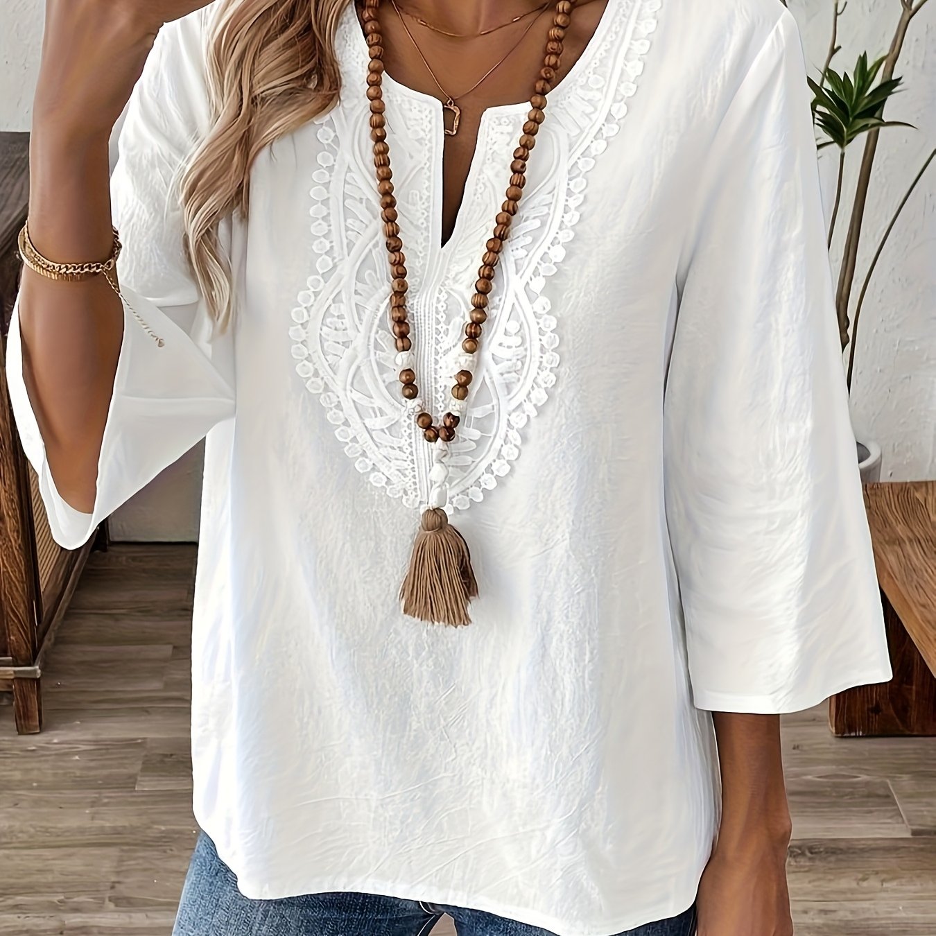 Elegant Bohemian Lace Blouse