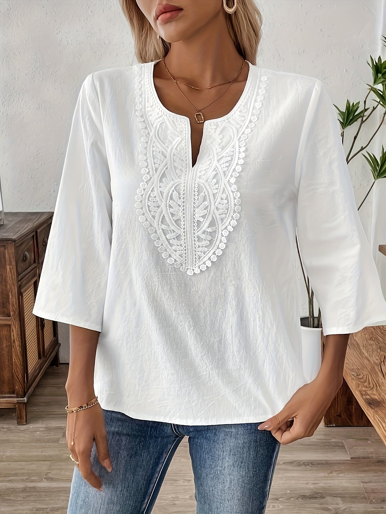 Elegant Bohemian Lace Blouse