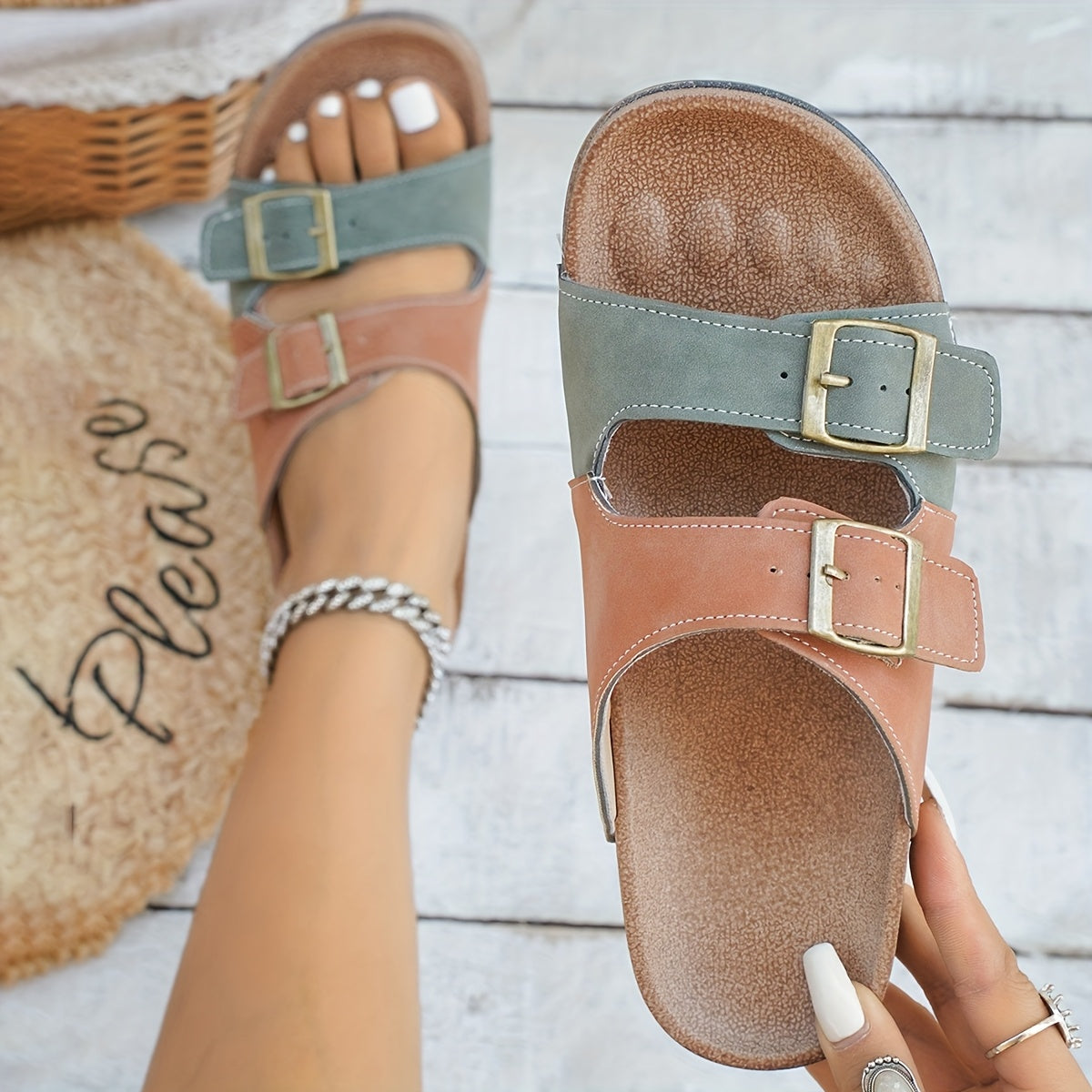 Versatile Casual Sandals with Adjustable Buckles