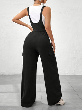 Chic Solid Color Women's Jumpsuit with Pockets