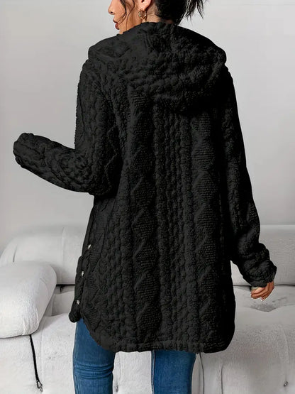 Cozy Women's Cardigan with Diamond Pattern