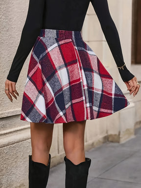 Chic Women's Plaid A-Line Mini Skirt