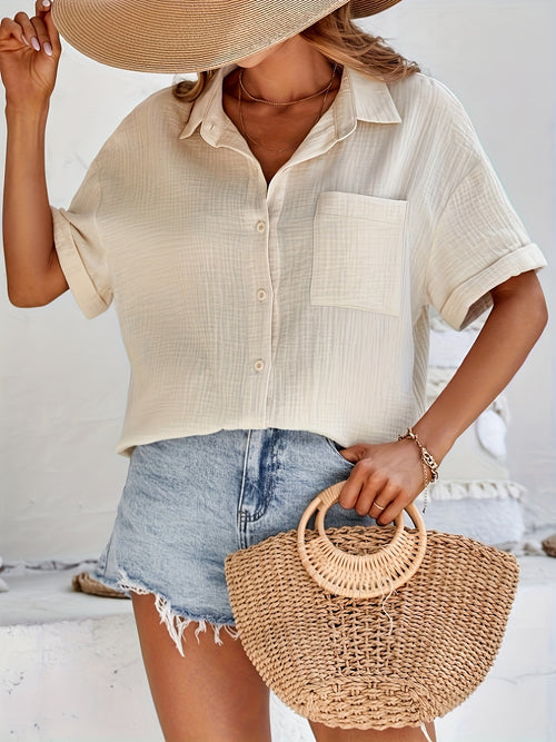 Women's Summer Blouse with Batwing Sleeves