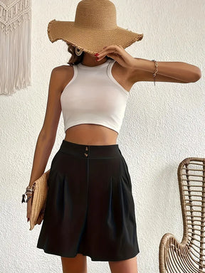 Women's High-Waisted Wide-Leg Shorts