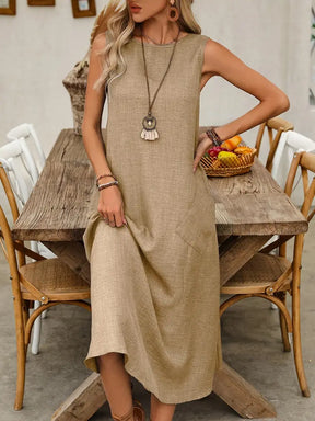 Casual Sleeveless Dress for Women in Solid Colors