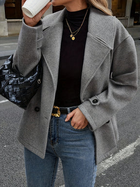Women's Stylish Double-Breasted Collar Coat