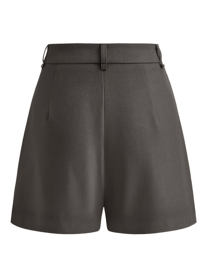 Women's High-Waisted Solid Color Flare Shorts