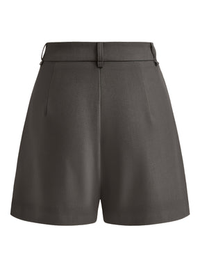 Women's High-Waisted Solid Color Flare Shorts