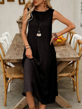 Casual Sleeveless Dress for Women in Solid Colors