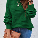Women's High Stretch Casual Round Neck Long Sleeve Pullover Sweater