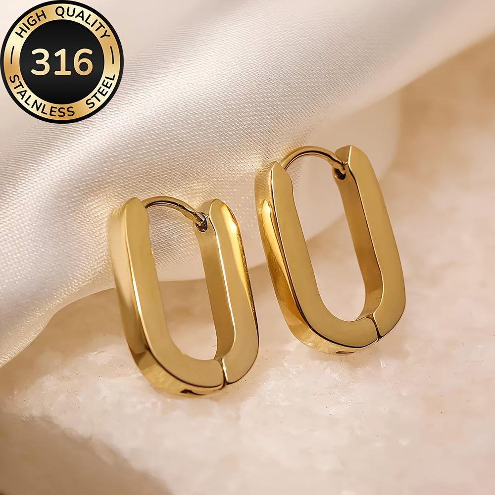 Chic Hypoallergenic 316 Stainless Steel Gold Earrings