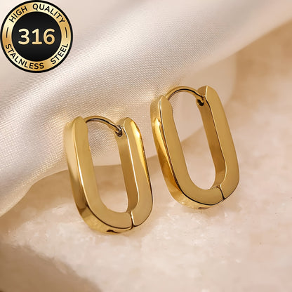 Chic Hypoallergenic 316 Stainless Steel Gold Earrings