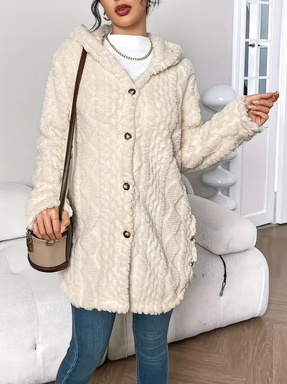 Cozy Women's Cardigan with Diamond Pattern