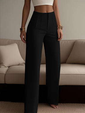 Women's Solid Color Zipper Detail Pants