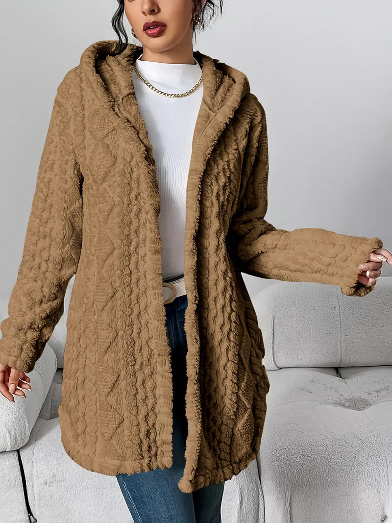 Cozy Women's Cardigan with Diamond Pattern