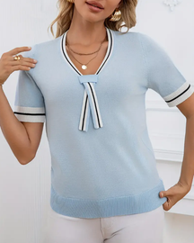 Women's V-Color Block Chic Blouse
