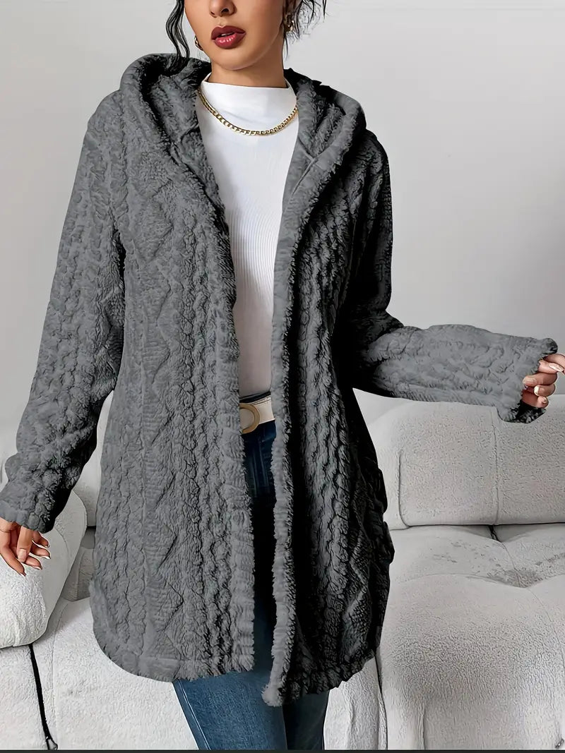 Cozy Women's Cardigan with Diamond Pattern