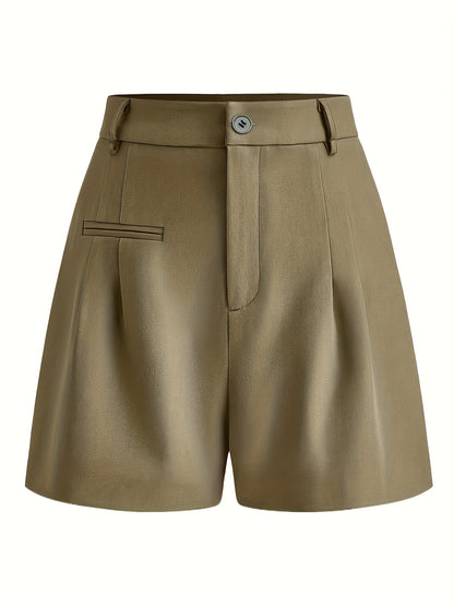 Women's High-Waisted Solid Color Flare Shorts