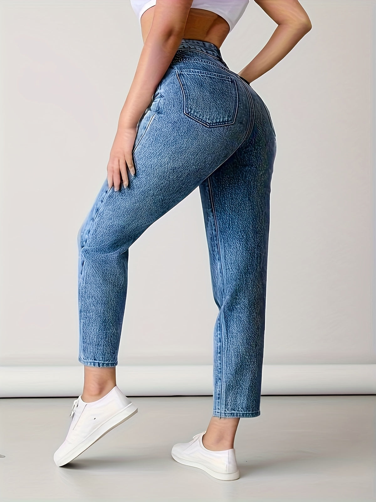 Women's High-Waisted Cropped Jeans