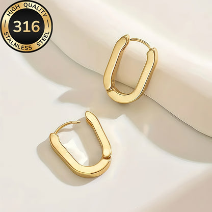 Chic Hypoallergenic 316 Stainless Steel Gold Earrings