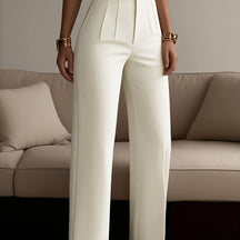 Women's Solid Color Zipper Detail Pants