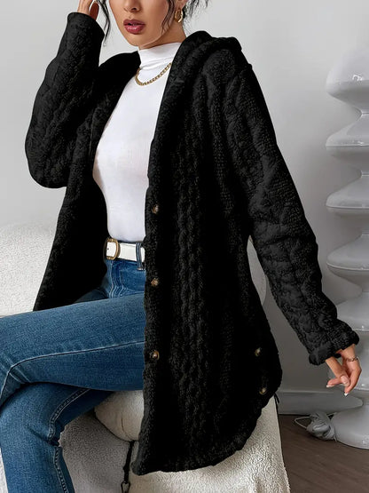 Cozy Women's Cardigan with Diamond Pattern