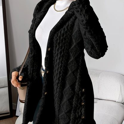 Cozy Women's Cardigan with Diamond Pattern