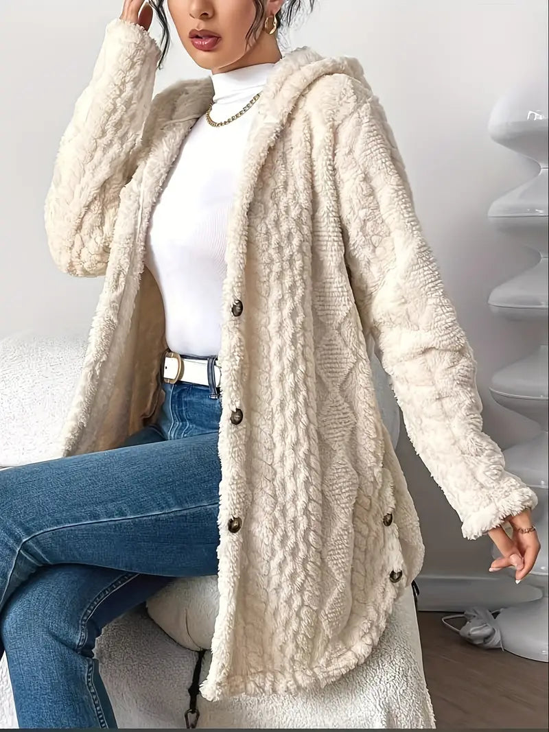 Cozy Women's Cardigan with Diamond Pattern