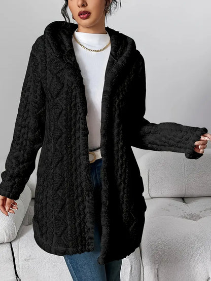 Cozy Women's Cardigan with Diamond Pattern