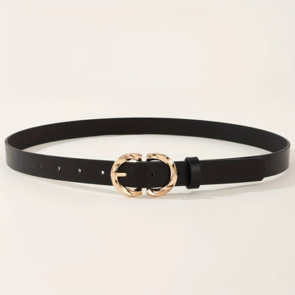 PU Leather Belt with Classic Metal Buckle for Women - Stylish Accessory for Jeans and Dresses