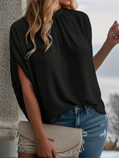 Chic Tie Back Batwing Sleeve Blouse