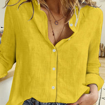 Women's Loose-Fit Long Sleeve Shirt in Solid Colors