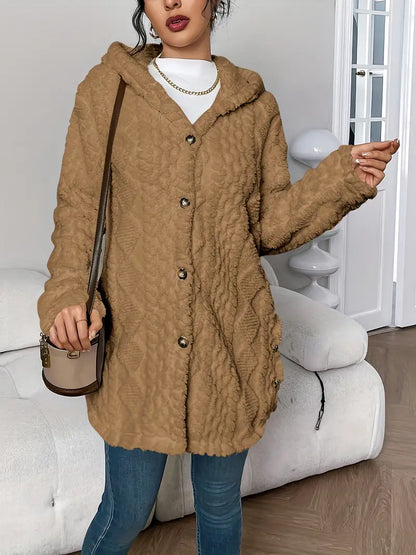 Cozy Women's Cardigan with Diamond Pattern