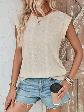 Light Beige Textured Blouse for Women