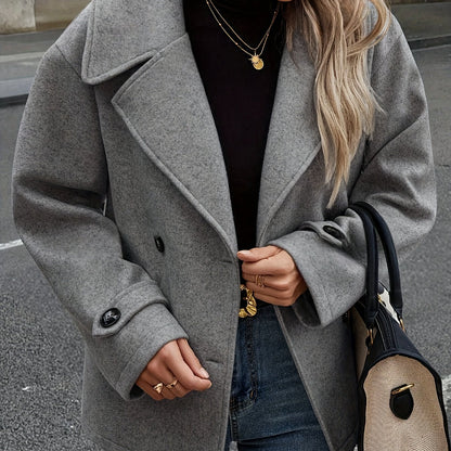 Women's Stylish Double-Breasted Collar Coat