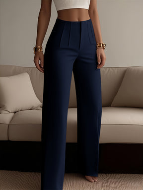 Women's Solid Color Zipper Detail Pants