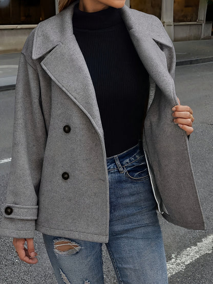 Women's Stylish Double-Breasted Collar Coat