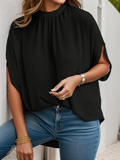 Chic Tie Back Batwing Sleeve Blouse