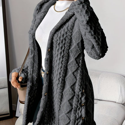 Cozy Women's Cardigan with Diamond Pattern