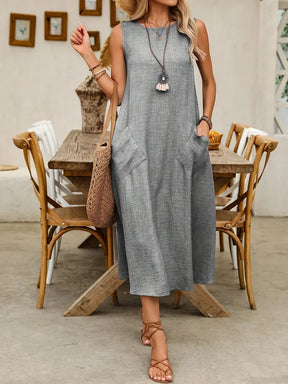 Casual Sleeveless Dress for Women in Solid Colors