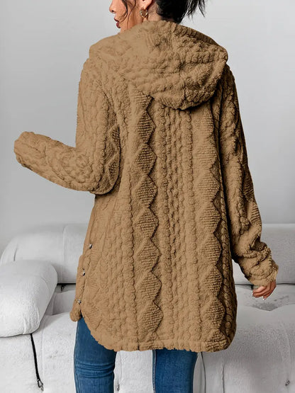 Cozy Women's Cardigan with Diamond Pattern