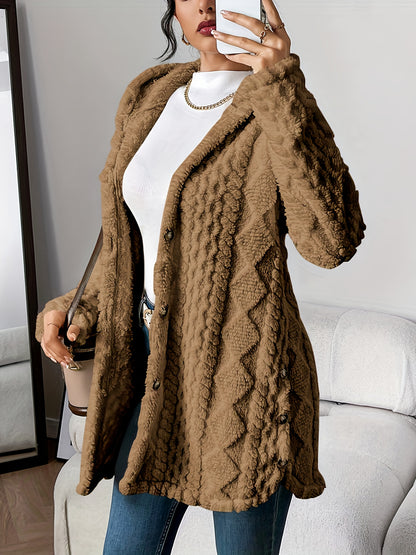 Cozy Women's Cardigan with Diamond Pattern